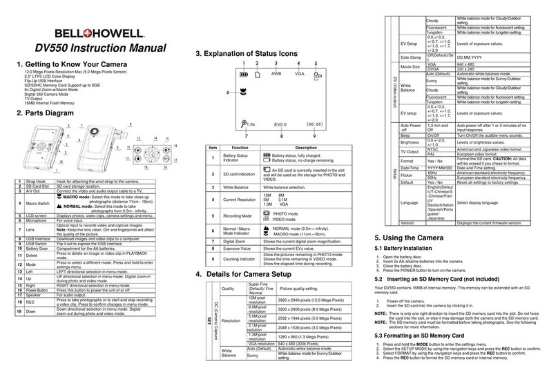 Bell and Howell DV550 User manual