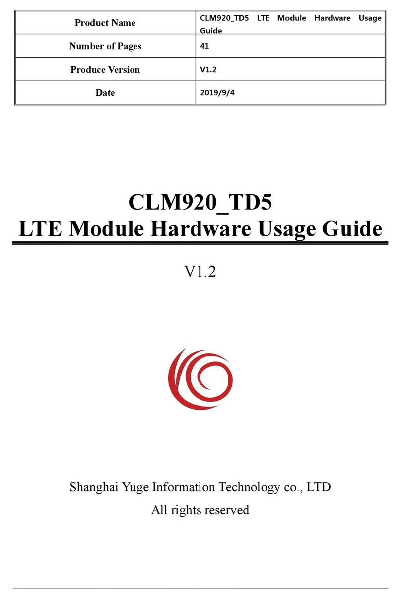 YUGE CLM920 TD5 Hardware Usage Guide
