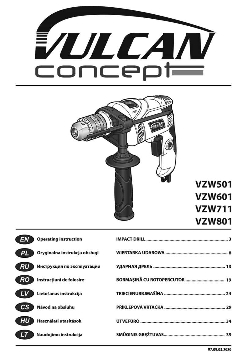 Vulcan Concept VZW501 Operating	 instruction
