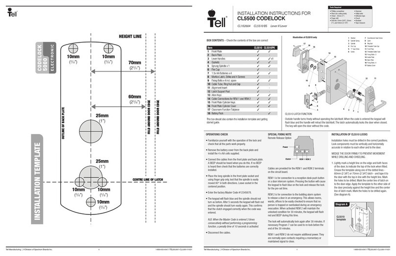 tell CODELOCK CL5500 Series installation instructions