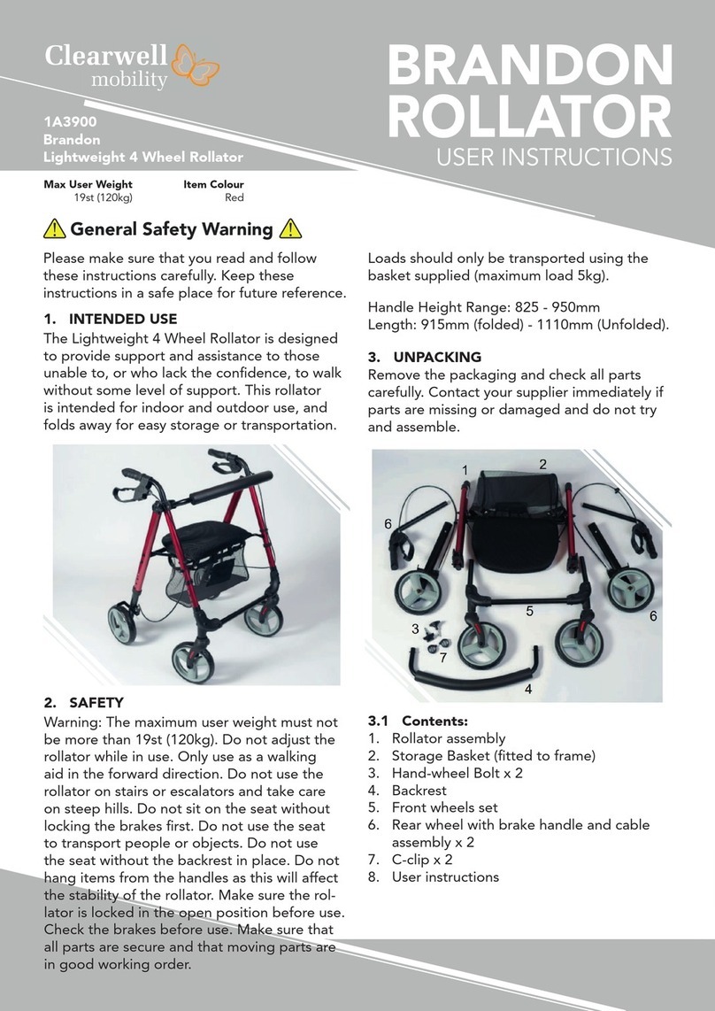 Clearwell Mobility Brandon User instructions Clearwell Mobility Brandon User instructions