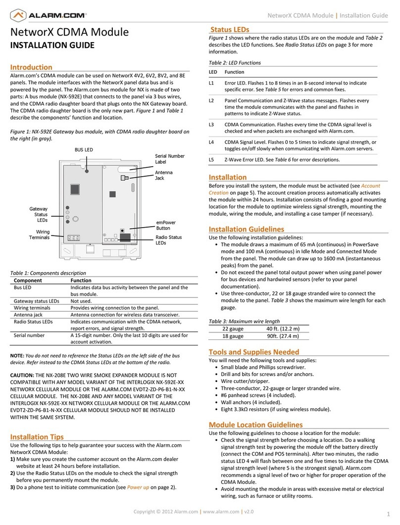 Alarm NX-208E installation guide