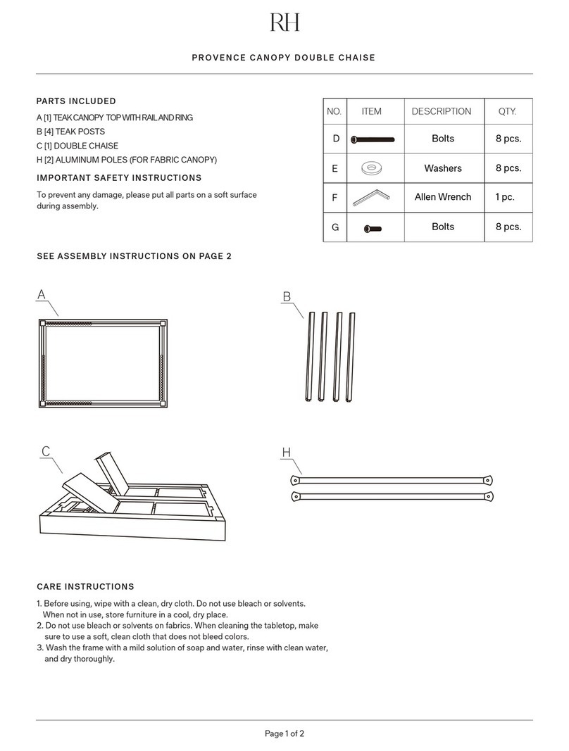 RH PROVENCE CANOPY DOUBLE CHAISE quick guide