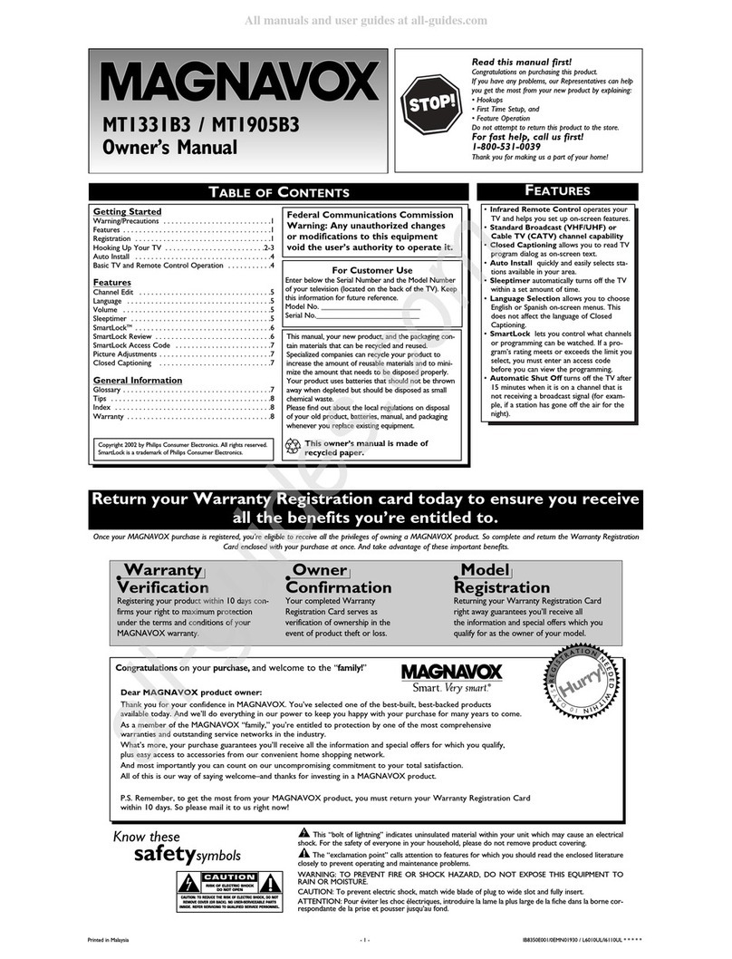 Magnavox MT1331B3 owner's manual