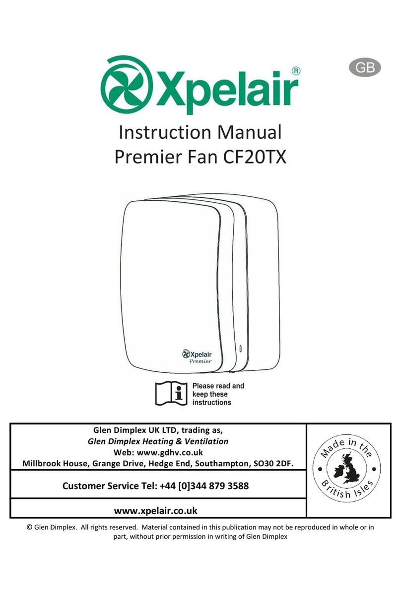 Glen Dimplex Xpelair Premier CF20TX instruction manual