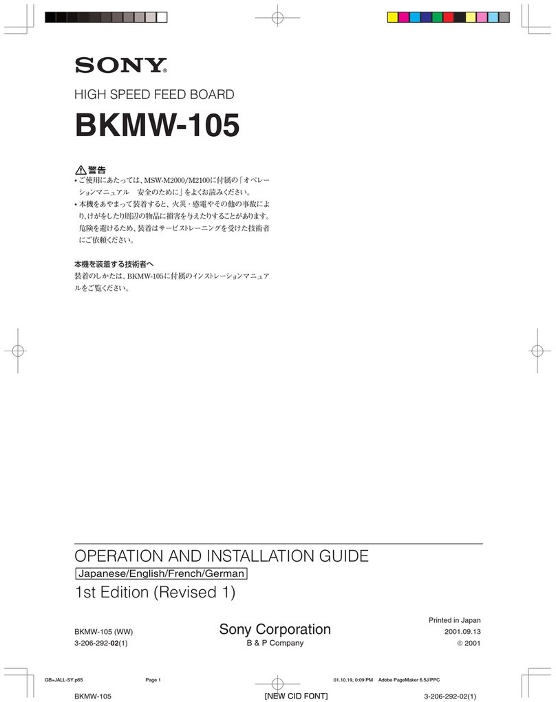 Sony BKMW-105 Quick start guide Sony BKMW-105 Quick start guide