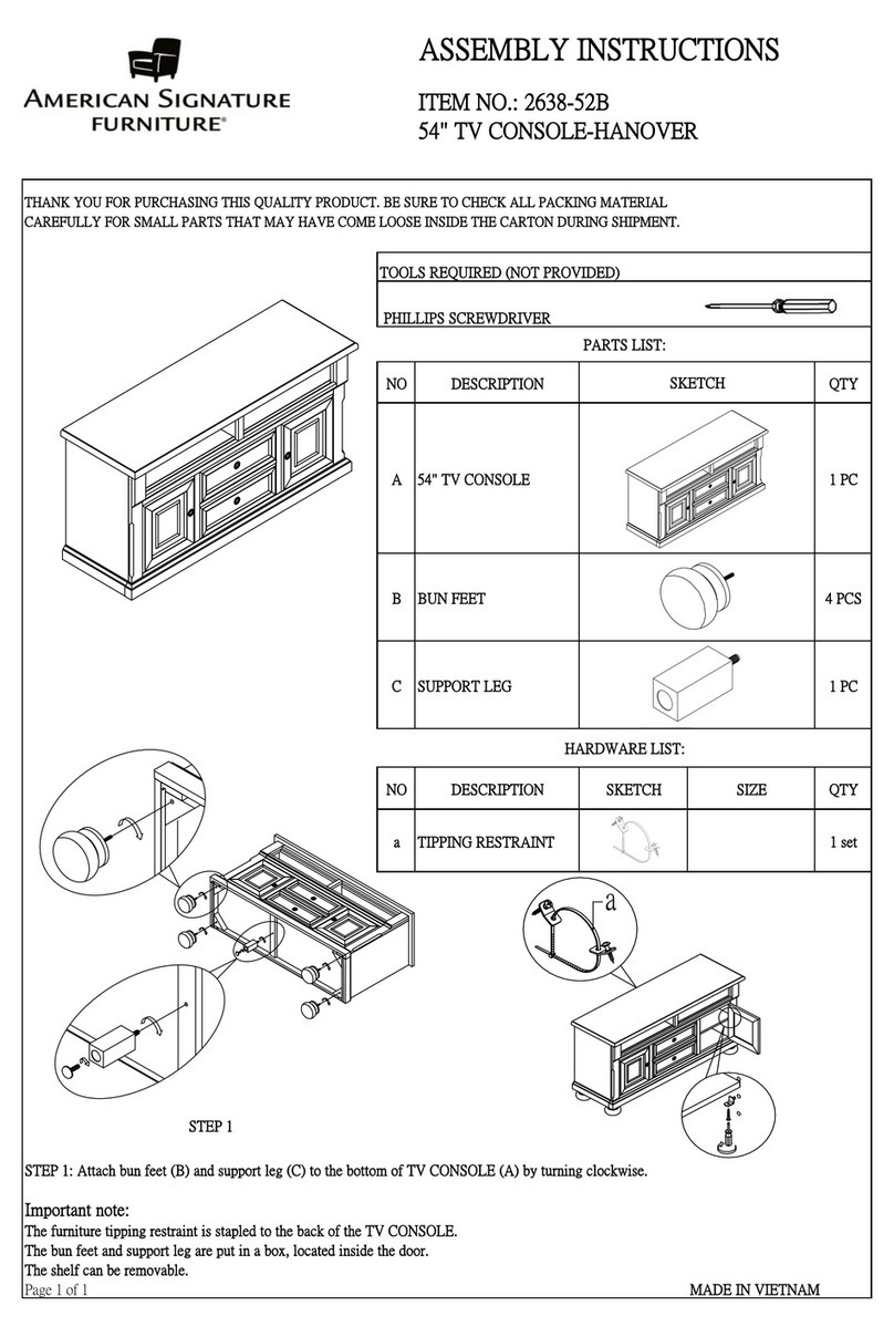 American Signature 2638-52B Assembly instructions