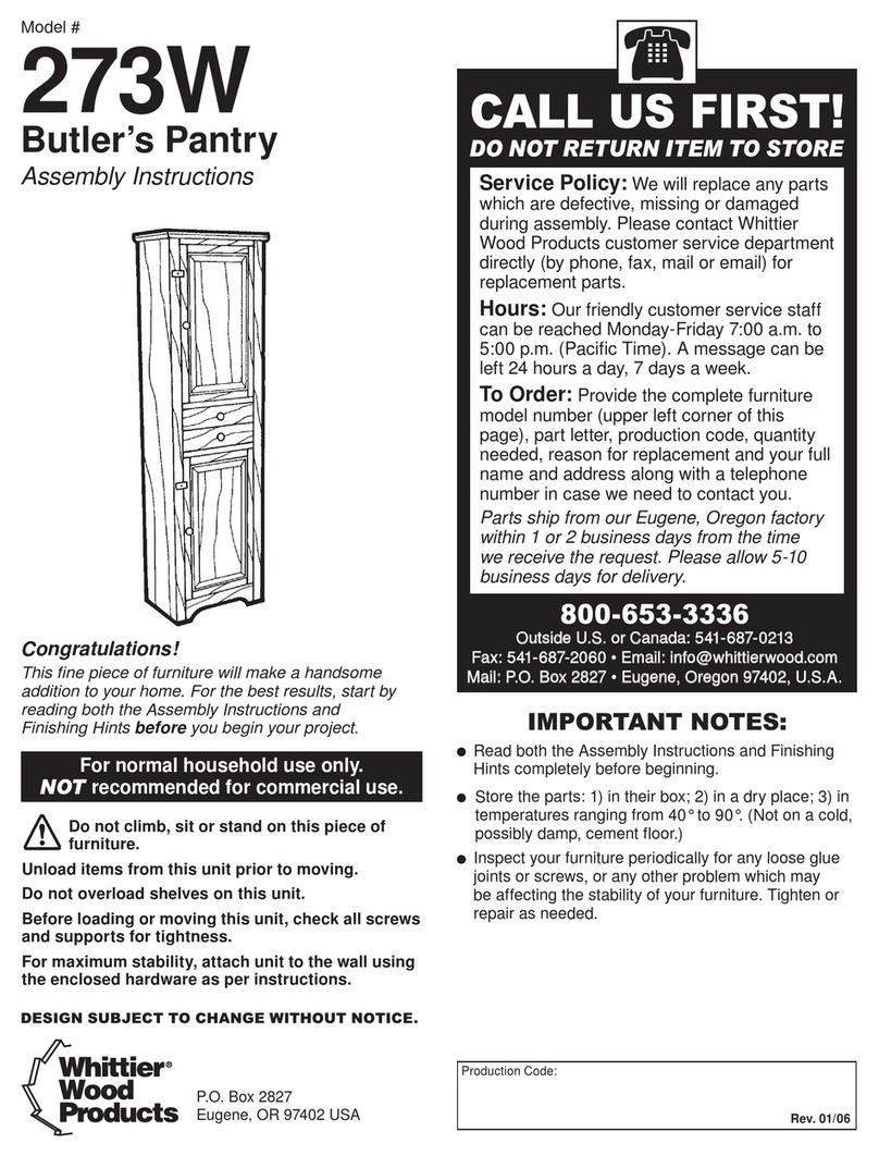 Whittier Wood Products 273W Assembly instructions