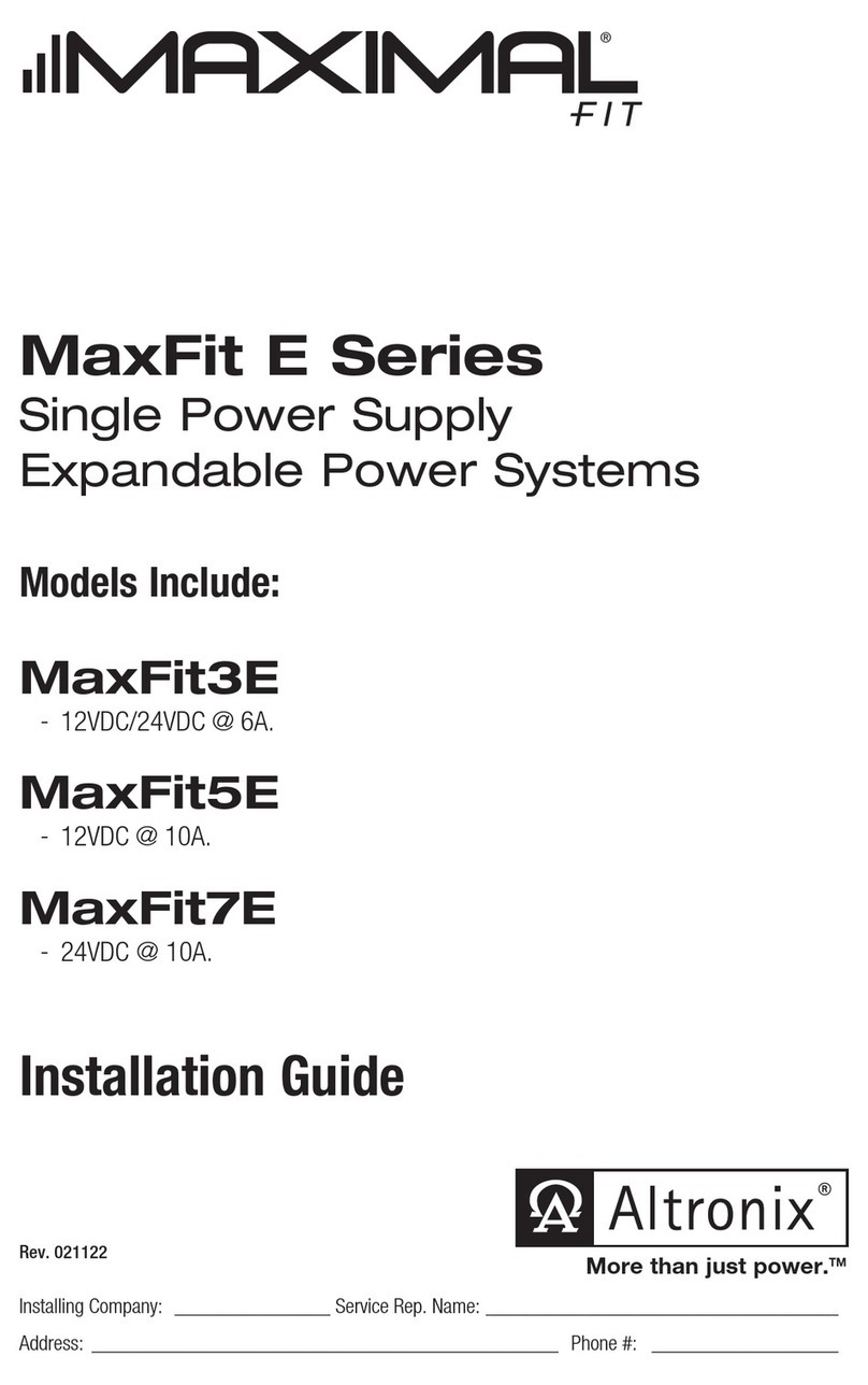 Altronix MAXIMAL FIT MaxFit E Series User manual