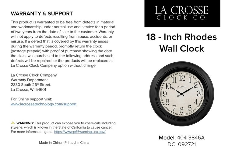LA CROSSE CLOCK Rhodes 404-3846A User manual LA CROSSE CLOCK Rhodes 404-3846A User manual