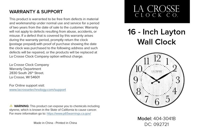 LA CROSSE CLOCK Layton 404-3041B User manual