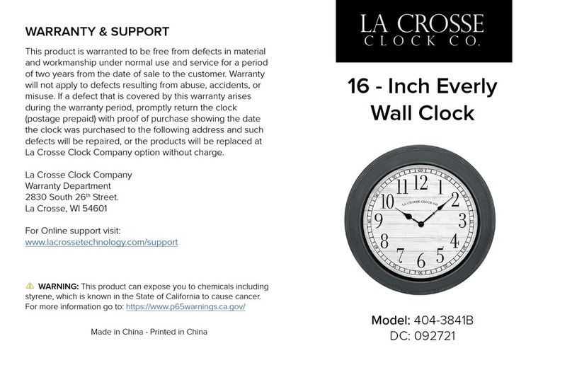 LA CROSSE CLOCK Everly 404-3841B User manual LA CROSSE CLOCK Everly 404-3841B User manual