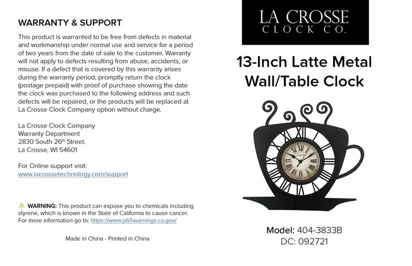 LA CROSSE CLOCK Latte 404-3833B User manual LA CROSSE CLOCK Latte 404-3833B User manual