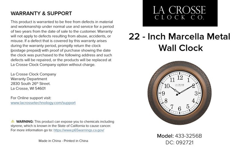 LA CROSSE CLOCK Marcella 433-3256B User manual LA CROSSE CLOCK Marcella 433-3256B User manual