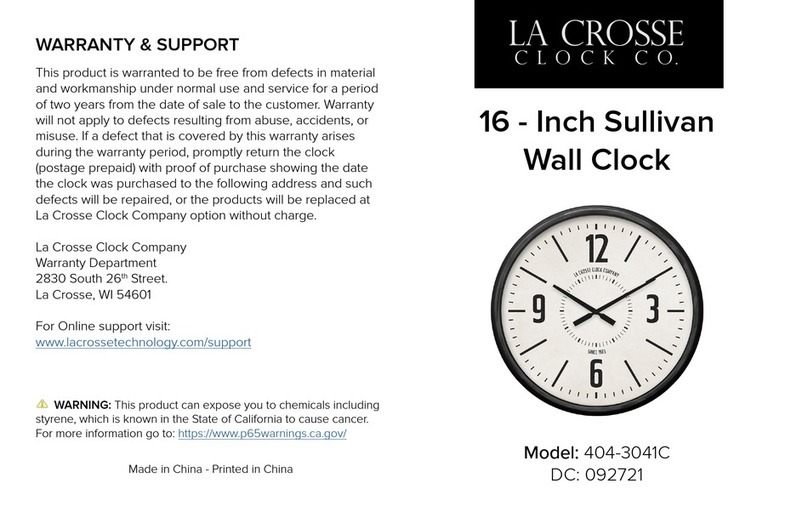 LA CROSSE CLOCK Sullivan 404-3041C User manual