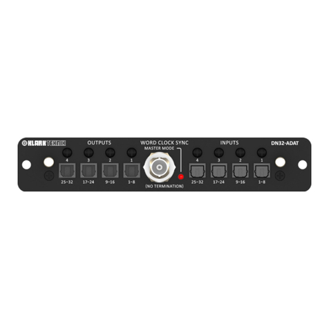 Klark Teknik DN32-ADAT quick start guide
