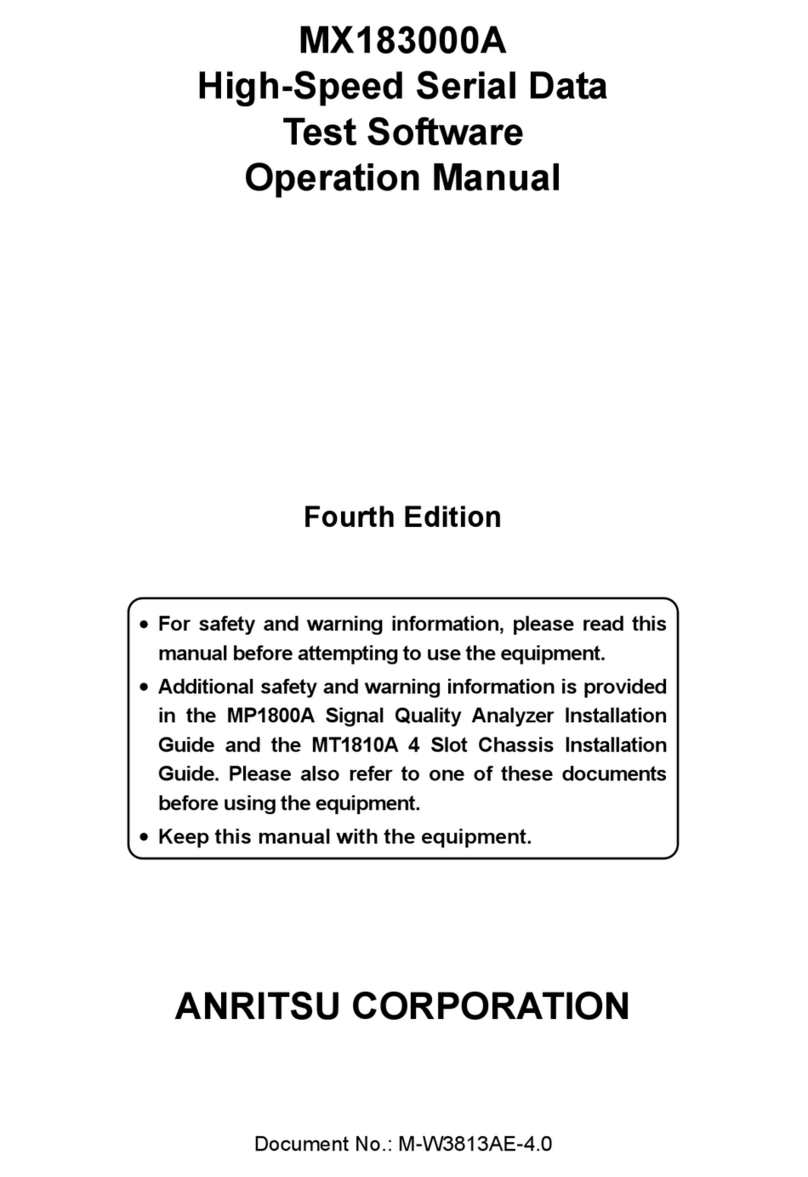 Anritsu MX183000A Operation manual