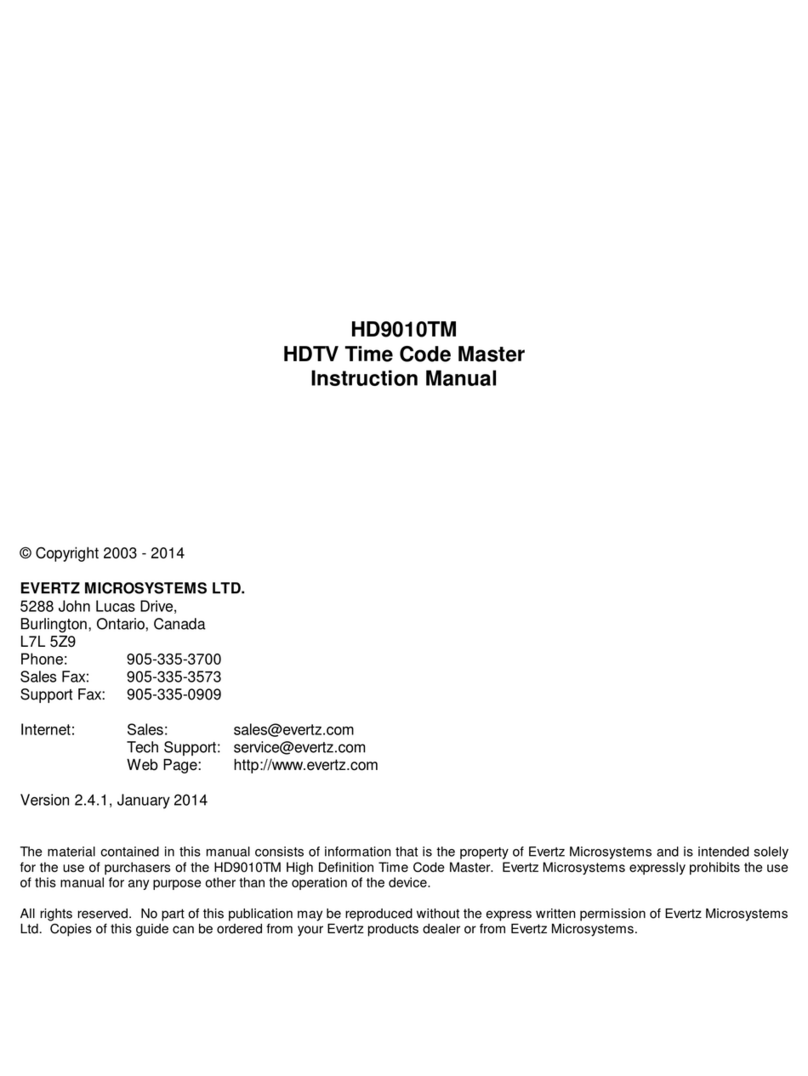 evertz HD9010TM User manual