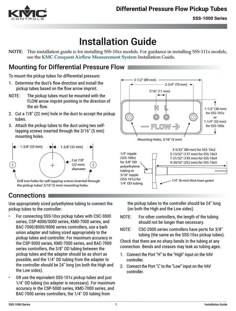 KMC Controls SSS-1000 Series installation guide KMC Controls SSS-1000 Series installation guide