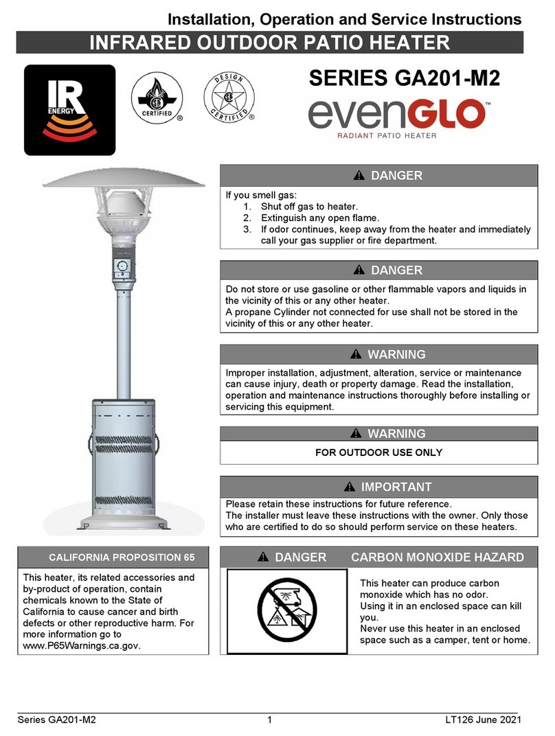 EvenGlo GA201M2 Installation, operation and service instructions EvenGlo GA201M2 Installation, operation and service instructions