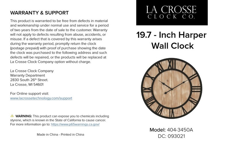 LA CROSSE CLOCK Harper 404-3450A User manual