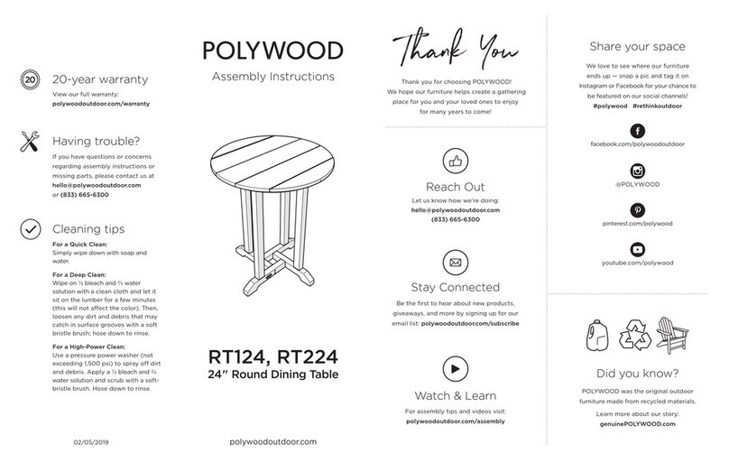 Polywood RT124 Assembly instructions