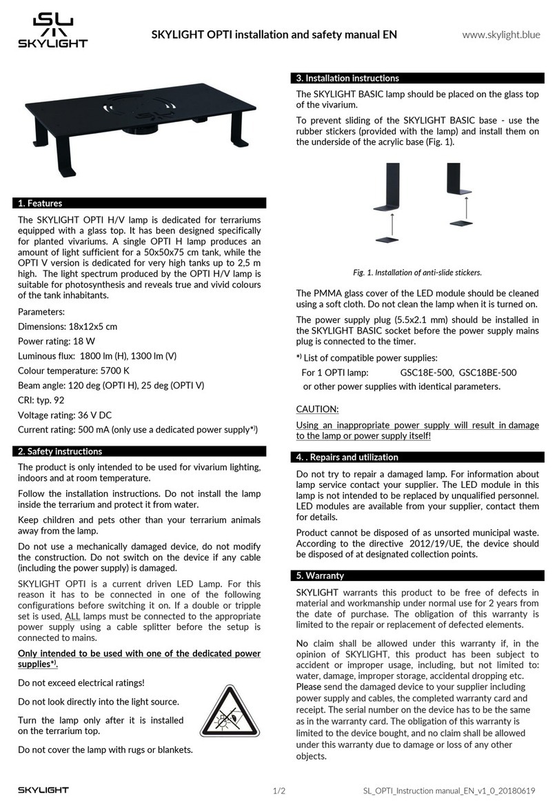 Sky Light OPTI Installation and safety manual Sky Light OPTI Installation and safety manual