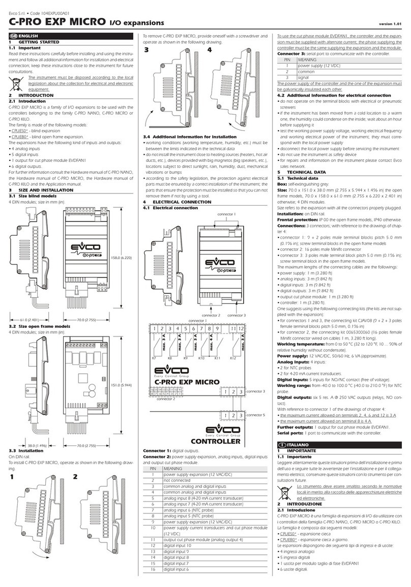 Evco C-PRO EXP MICRO User manual
