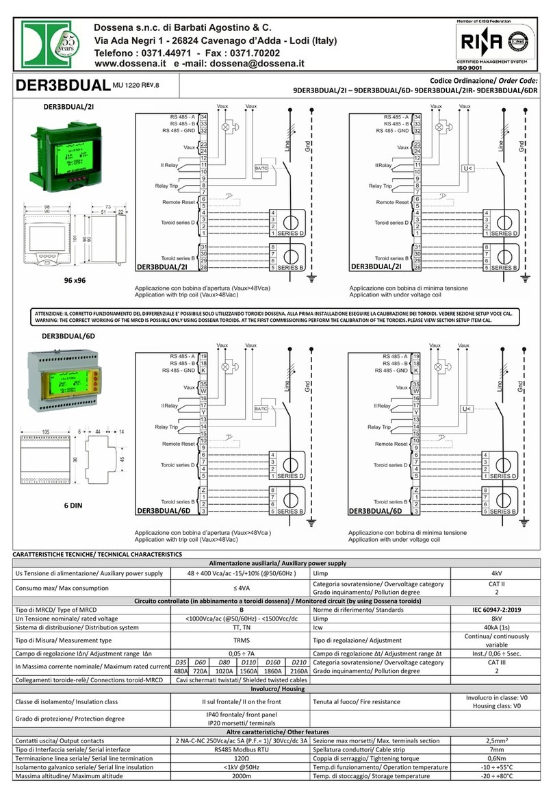 Dossena DER3BDUAL User manual Dossena DER3BDUAL User manual