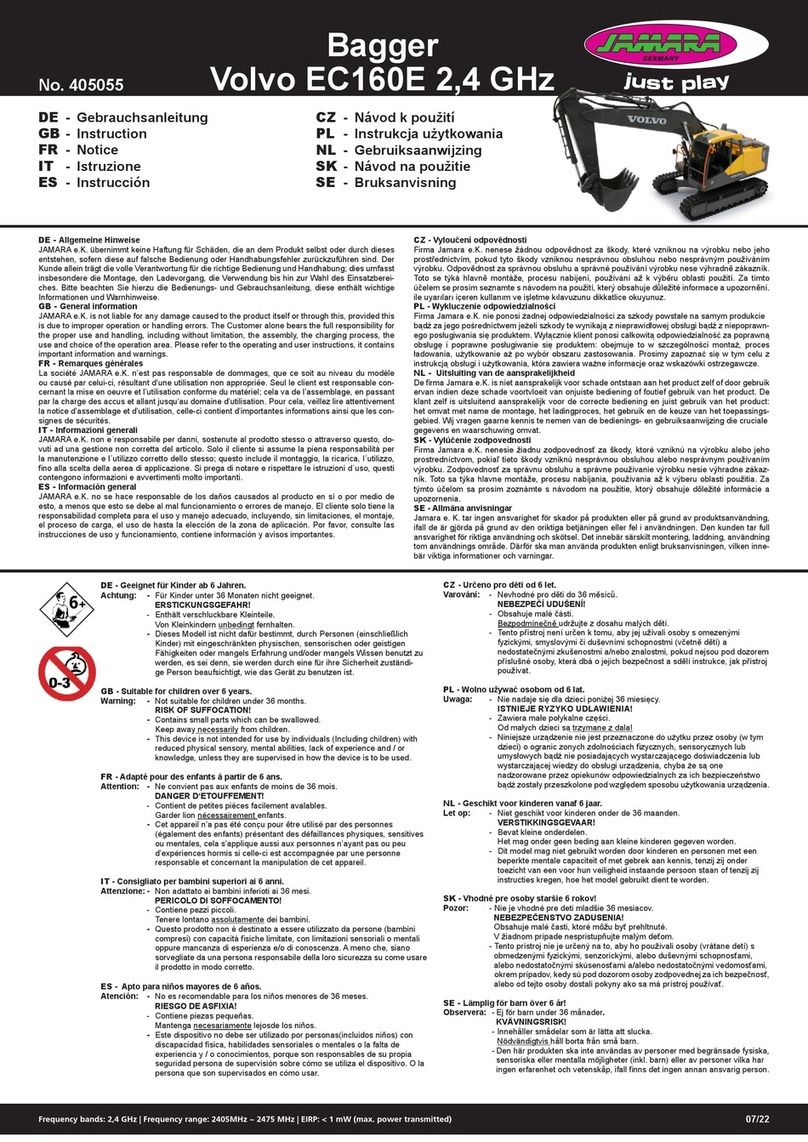 Jamara Bagger Volvo EC160E 2,4 GHz User manual