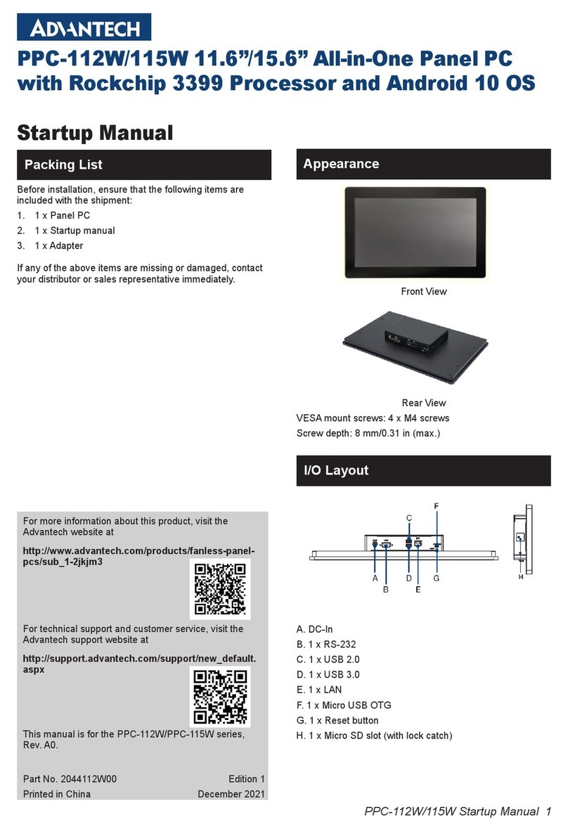 Advantech PPC-112W Installation and operation manual