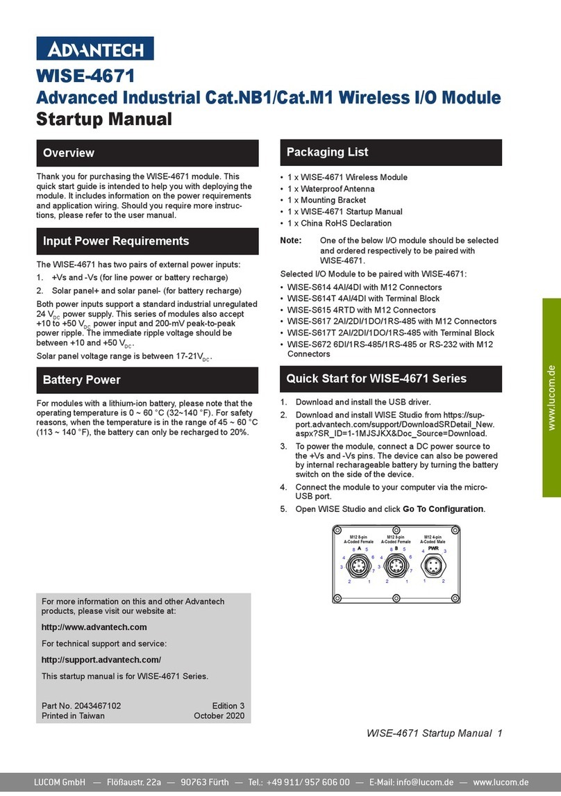Advantech WISE-4671 Installation and operation manual