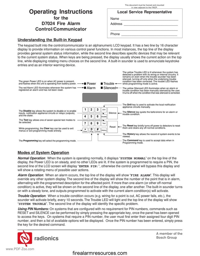 Radionics D7024 User manual