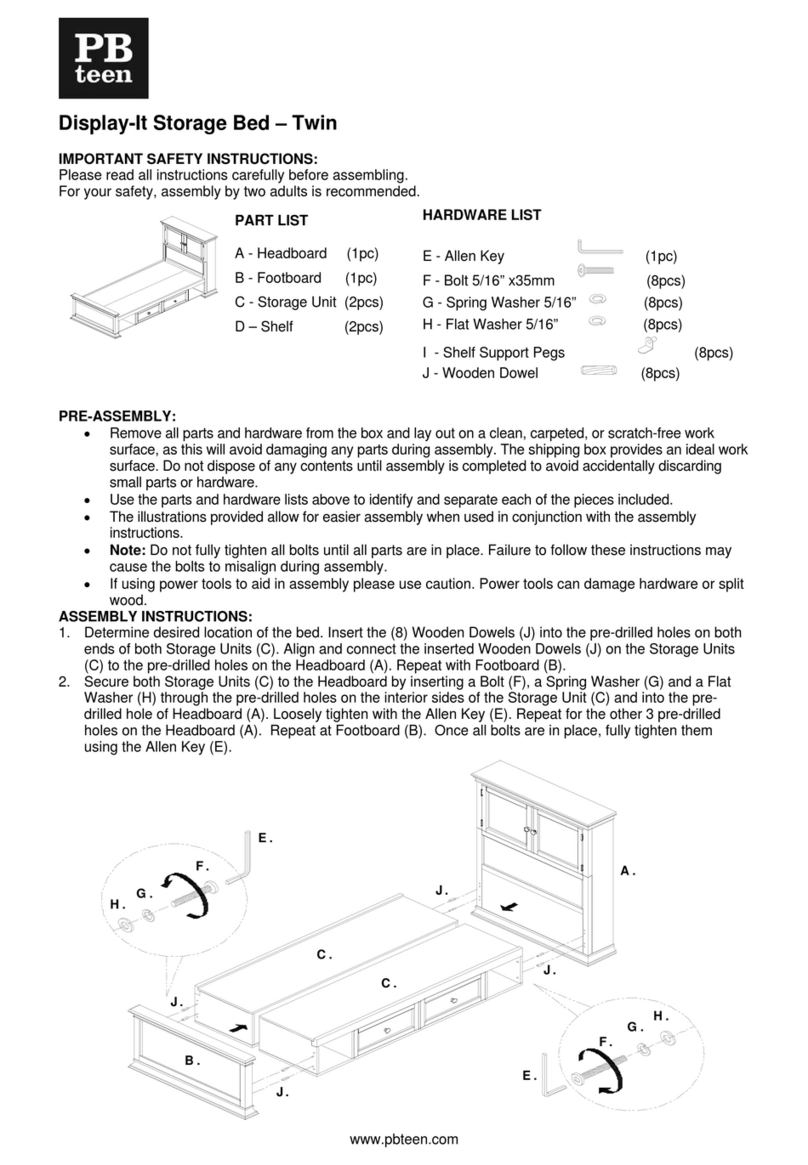 PB TEEN Display-It Storage Bed - Twin Assembly instructions PB TEEN Display-It Storage Bed - Twin Assembly instructions