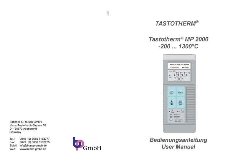 bp TASTOTHERM MP 2000 User manual