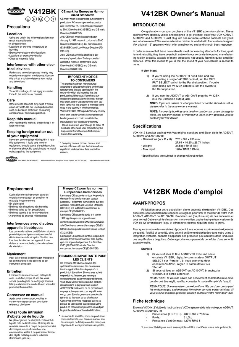 Vox V412BK User manual