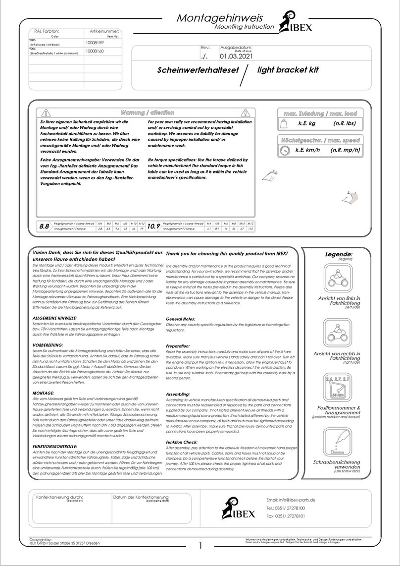 IBEX 10008159 User manual