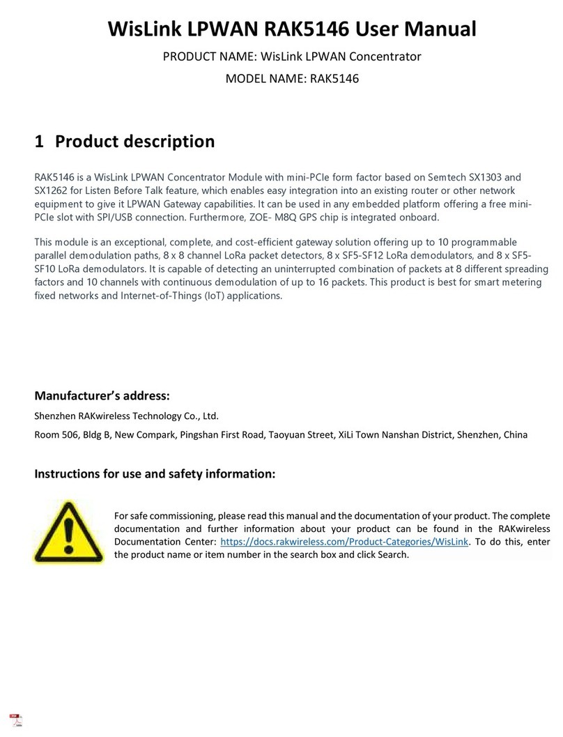 RAKwireless WisLink LPWAN RAK5146 user manual