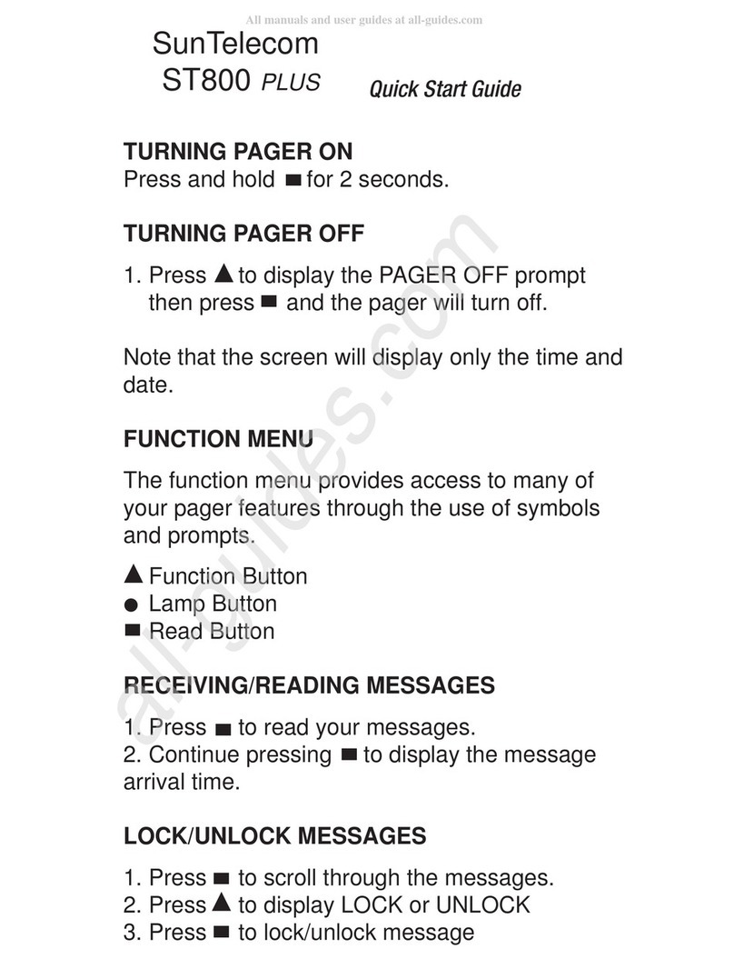 Sun Telecom ST800 PLUS quick start guide