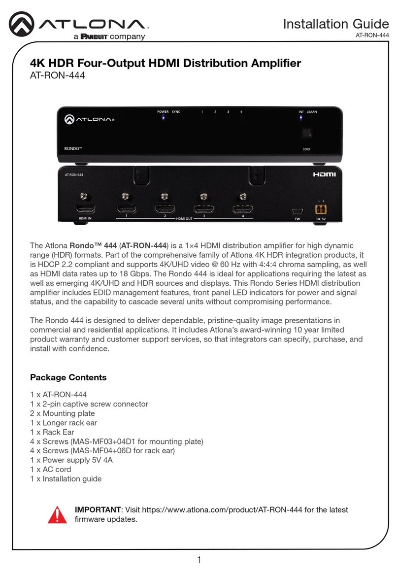 Panduit ATLONA AT-RON-444 User manual Panduit ATLONA AT-RON-444 User manual