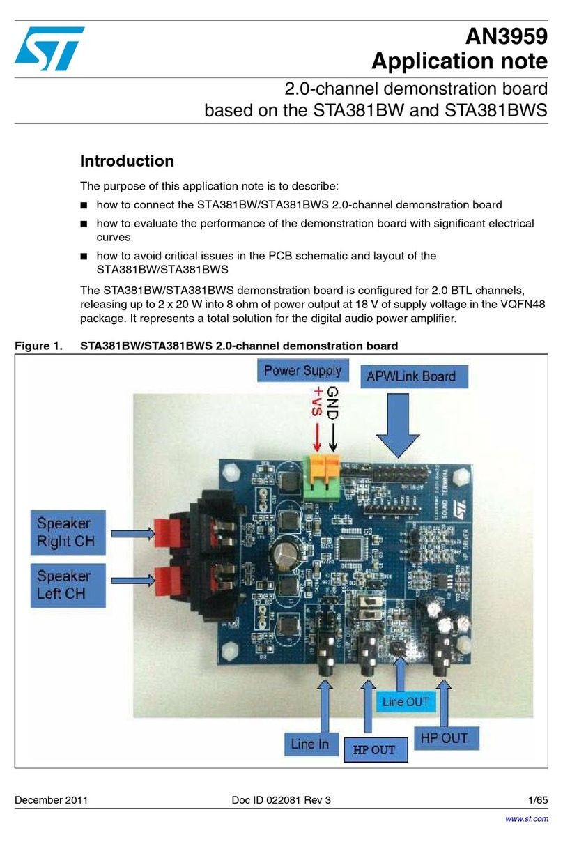 ST AN3959 Installation and operating instructions ST AN3959 Installation and operating instructions