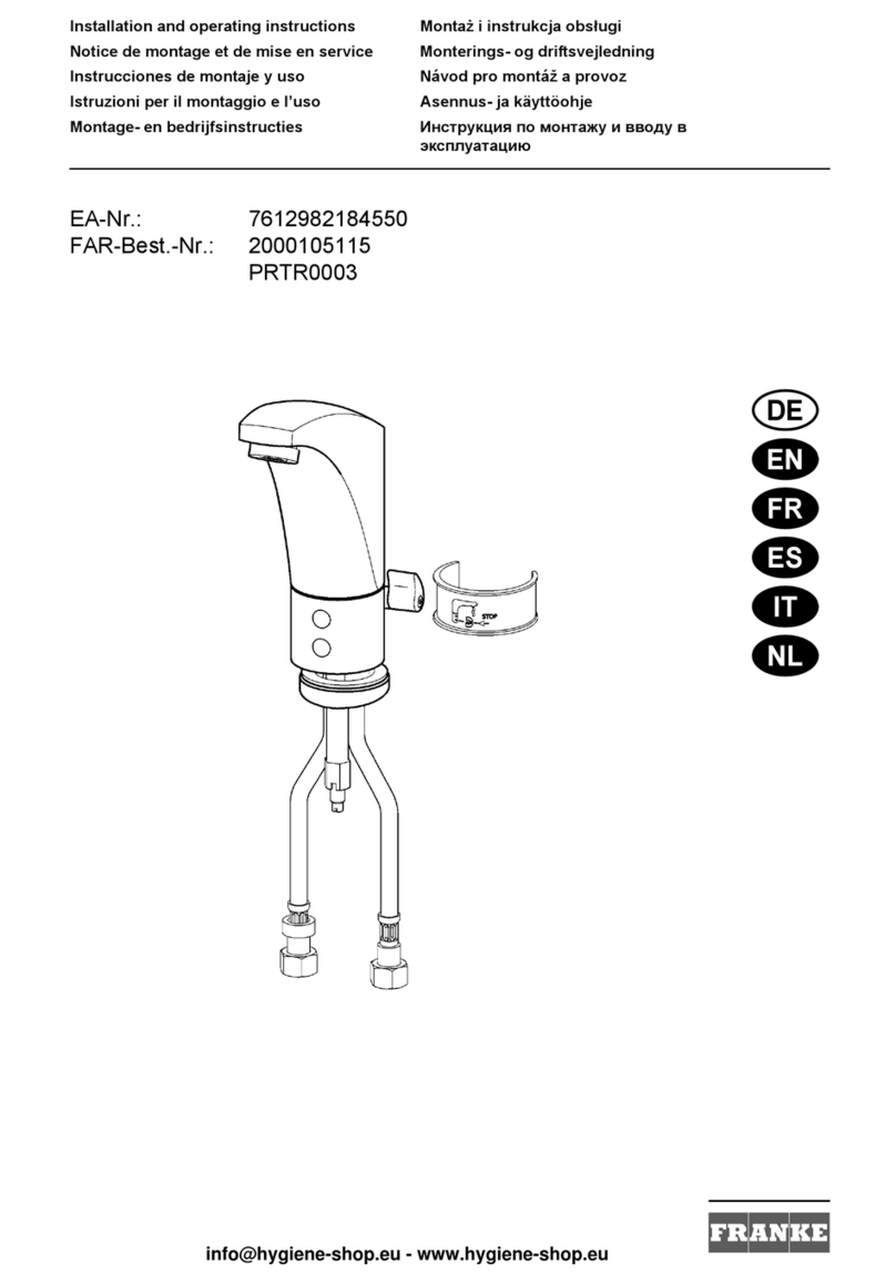 Franke PROTRONIC-T PRTR0003 User manual Franke PROTRONIC-T PRTR0003 User manual