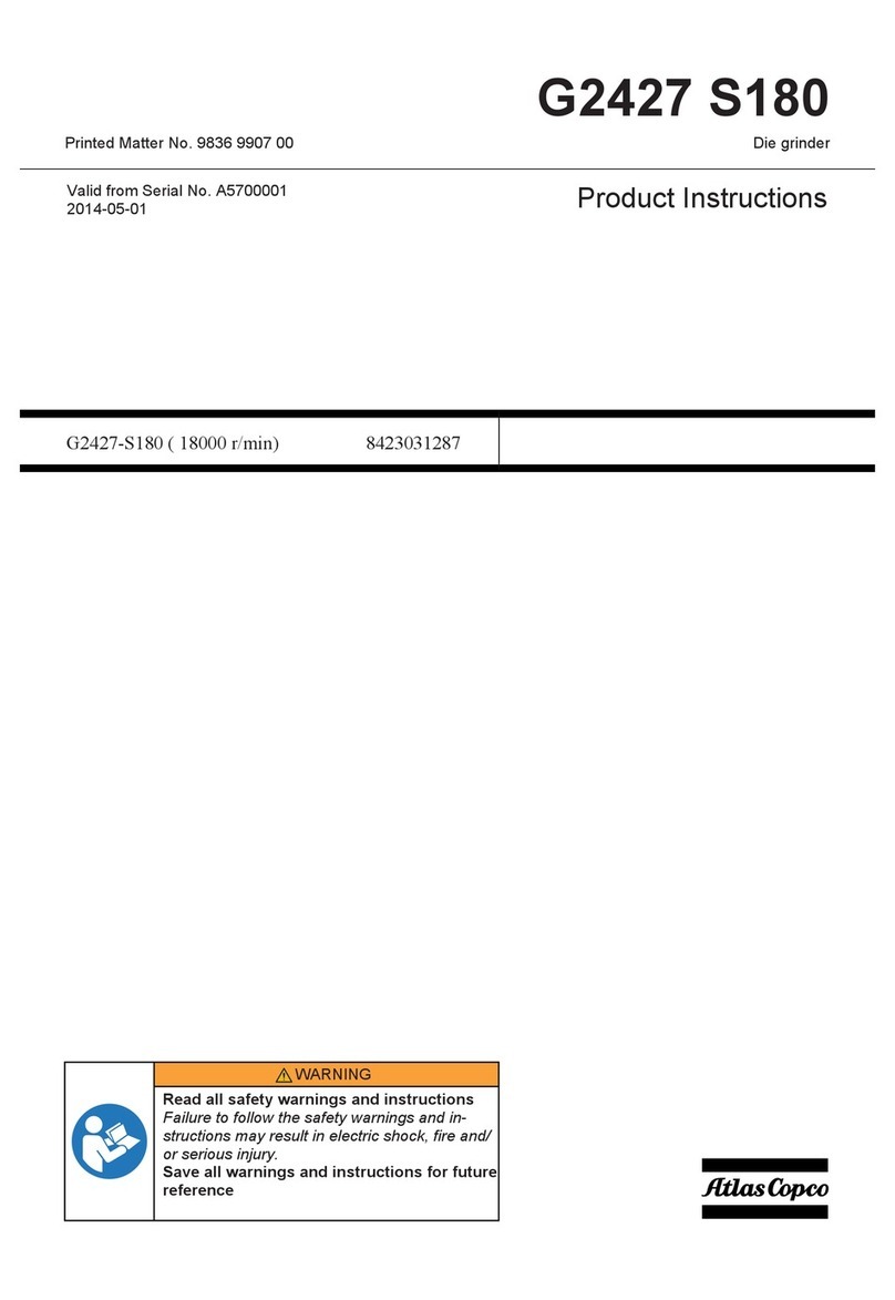 Atlas Copco G2427 S180 Instruction sheet
