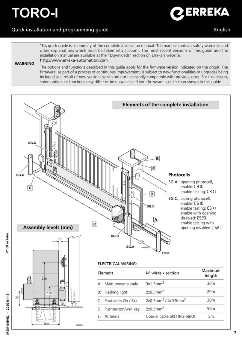 Gerreka TORO-I Quick installation and programming guide