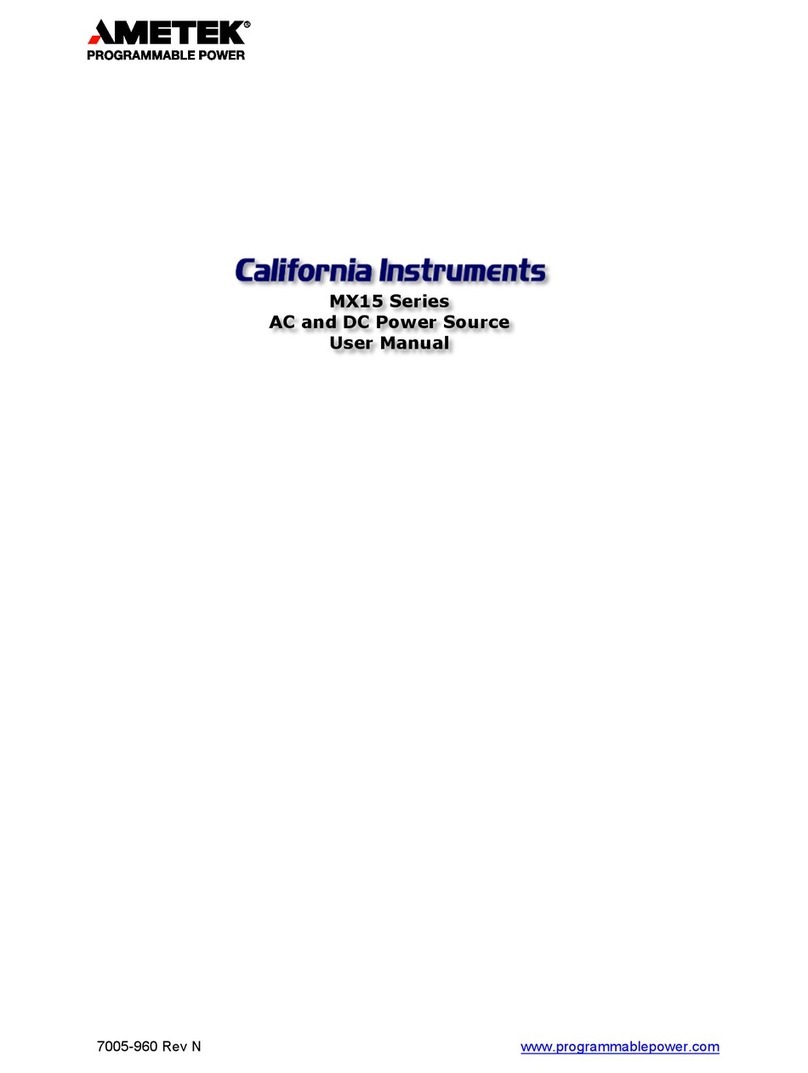 Ametek California Instruments MX15 Series User manual