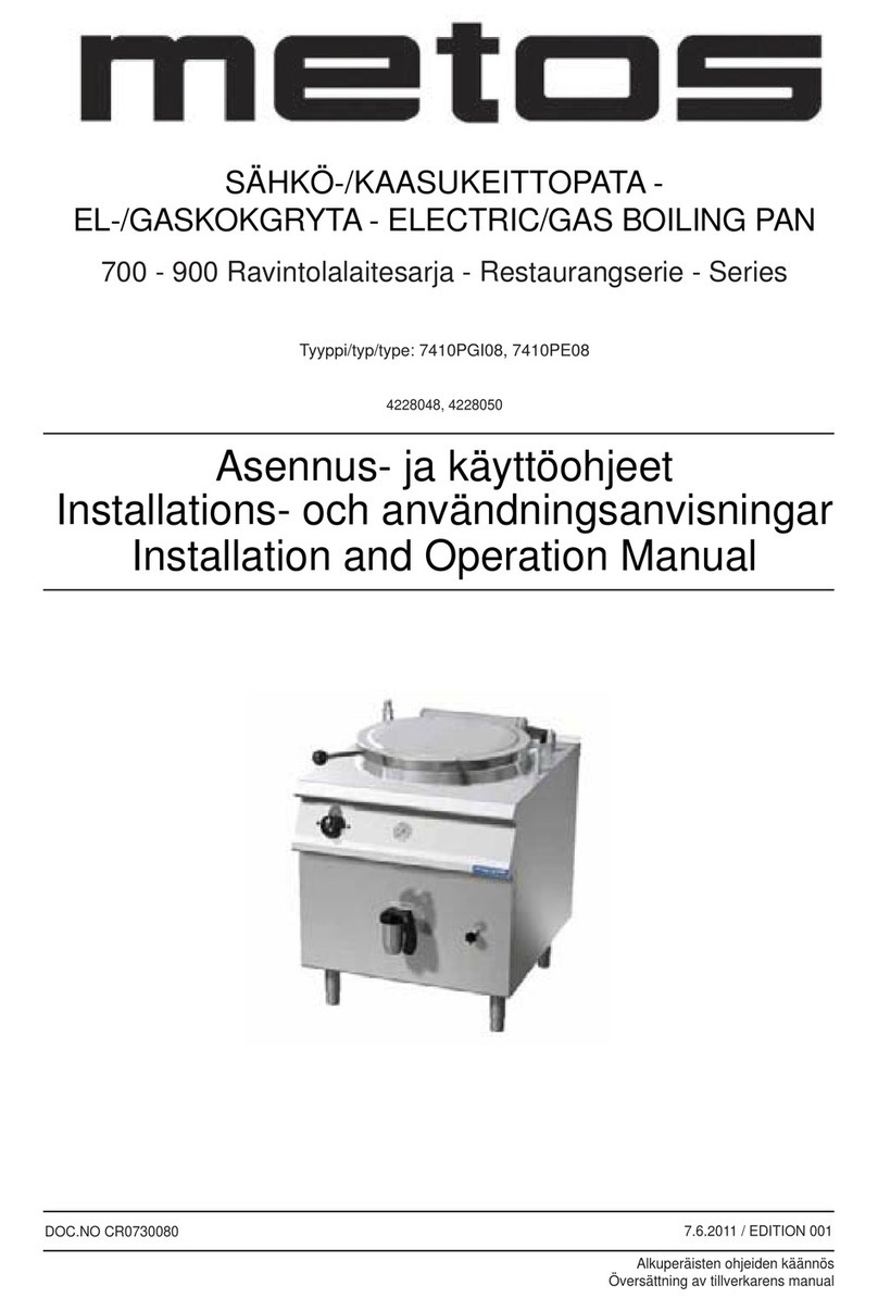 Metos 700 Series Installation and operation manual