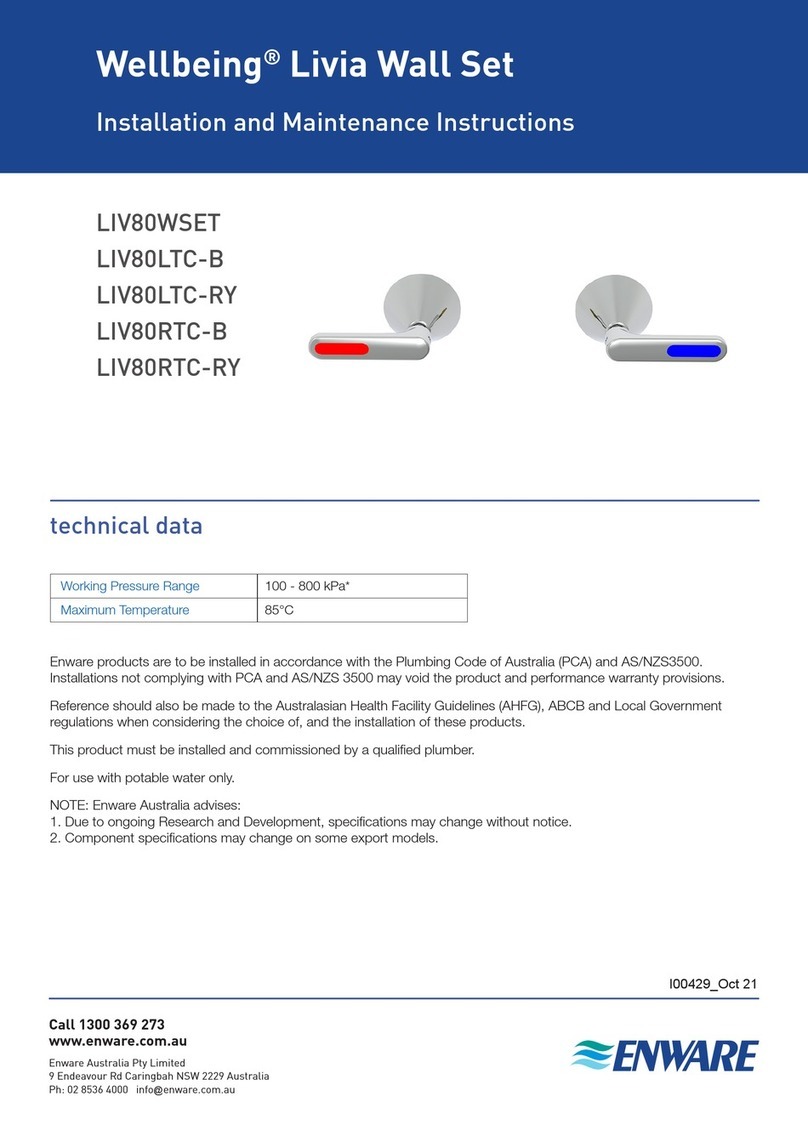 enware Wellbeing Livia LIV80WSET Installation and maintenance instructions