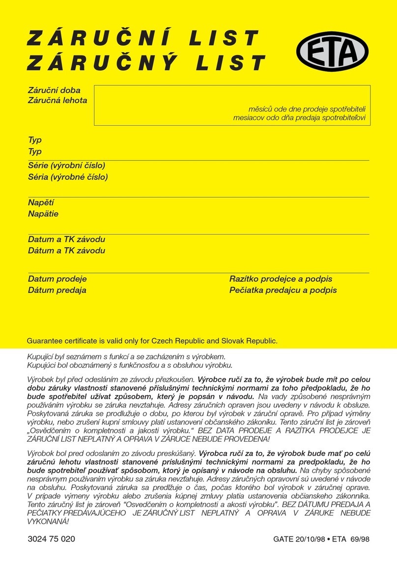 eta 3024 User manual