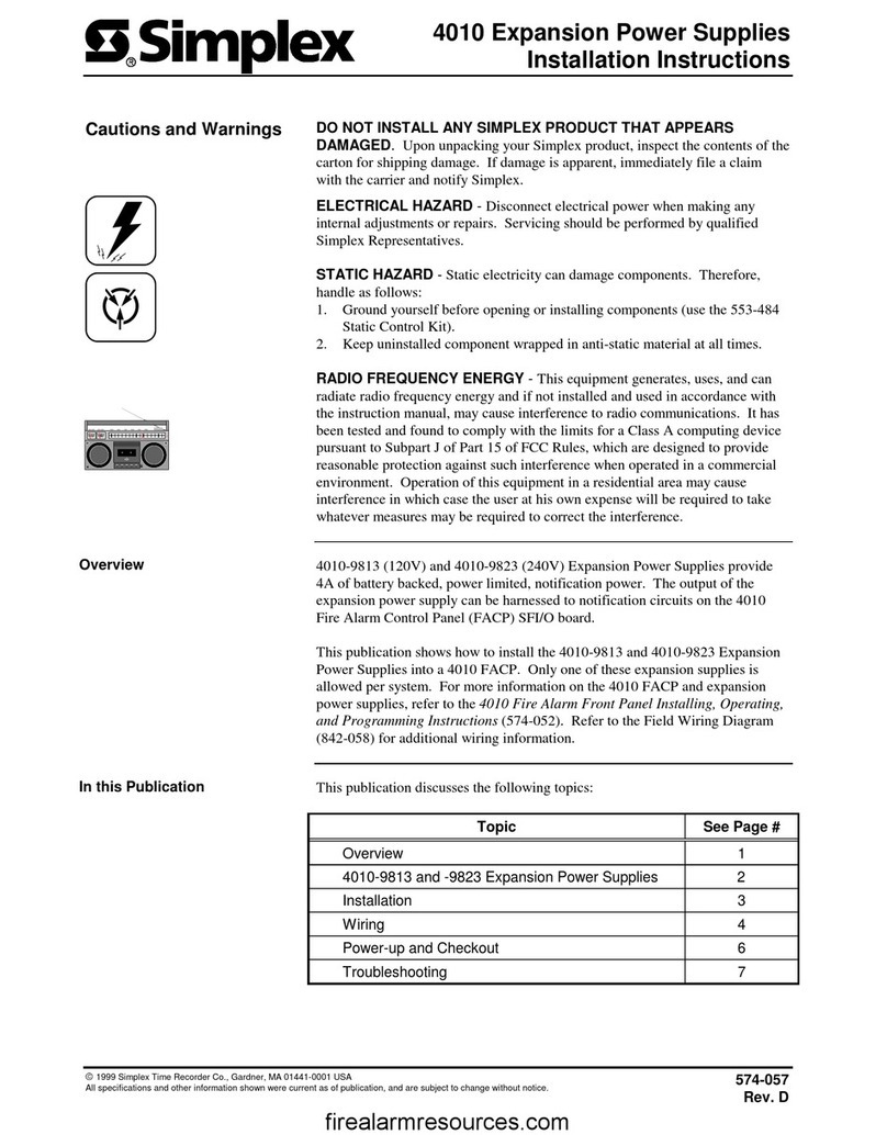 Simplex 4010 installation instructions