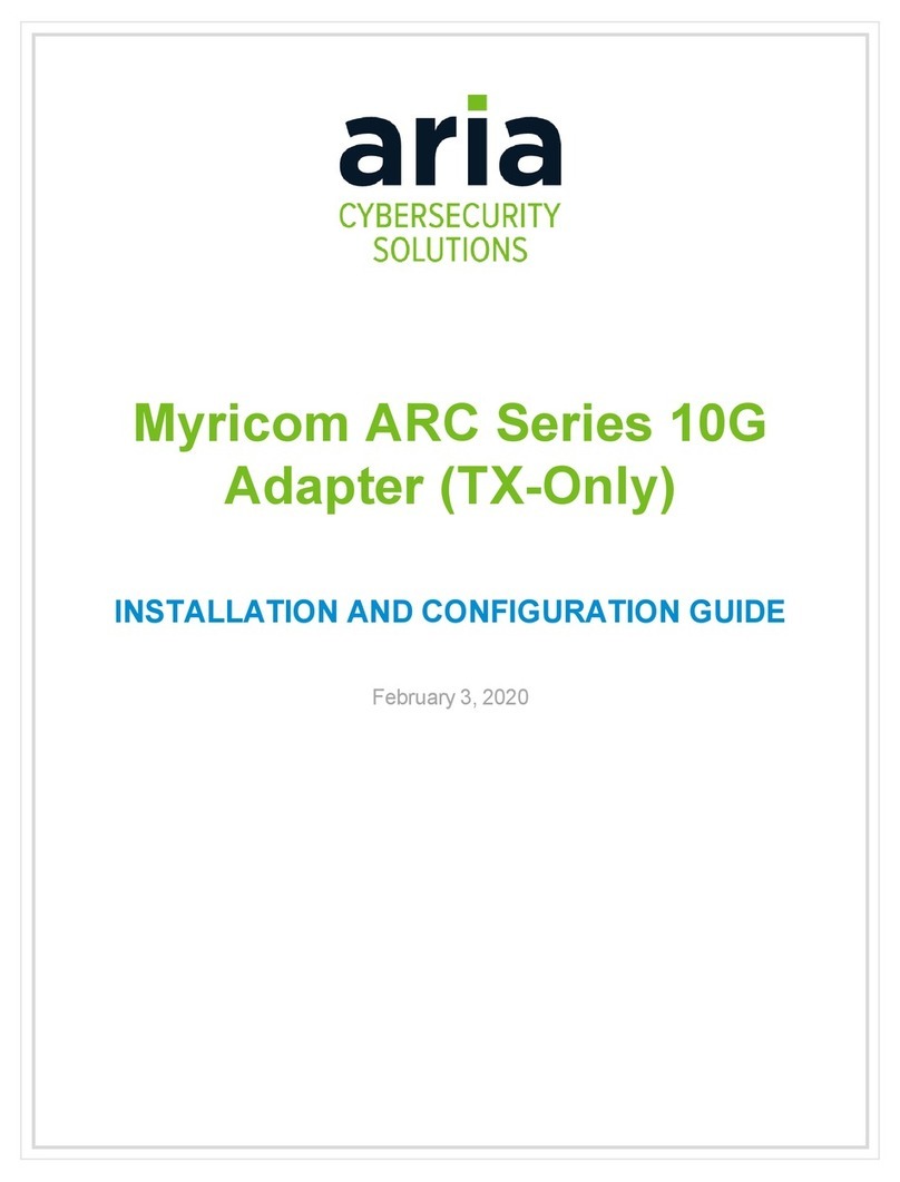 Aria Myricom ARC 10G Series Installation and configuration guide